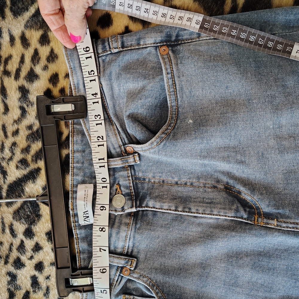 Zara Blue Ankle Cropped Jeans Classic Denim